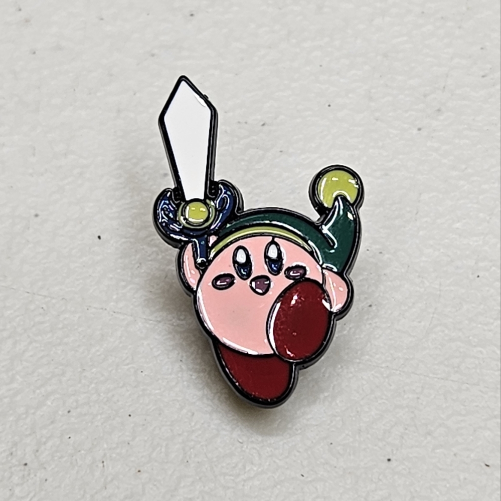 Kirby In Link Custome Enamel Pin